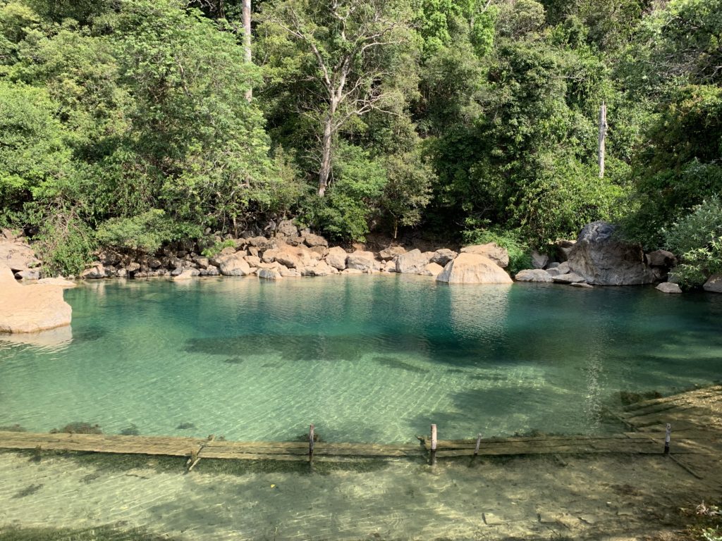 Blue lagoon for swimming on Thakhek loop