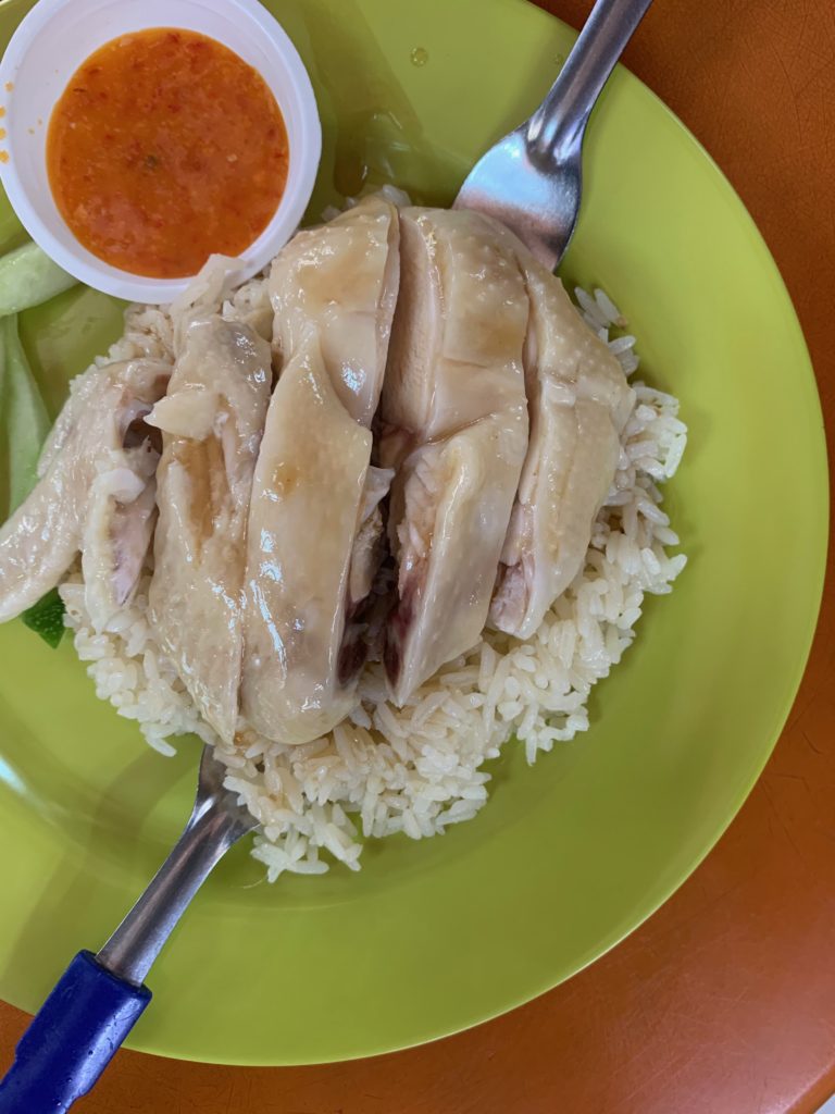 chicken & rice in singapore hawker stall