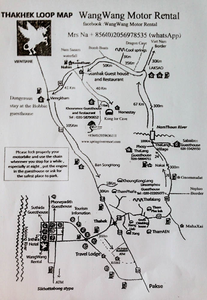 Map of the Thakhek loop
