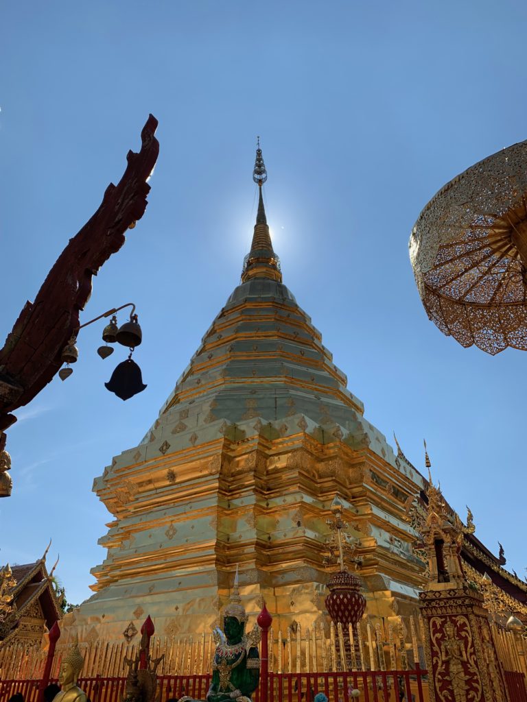 Golden temple of Doi Sithep in chiang mai thailand 