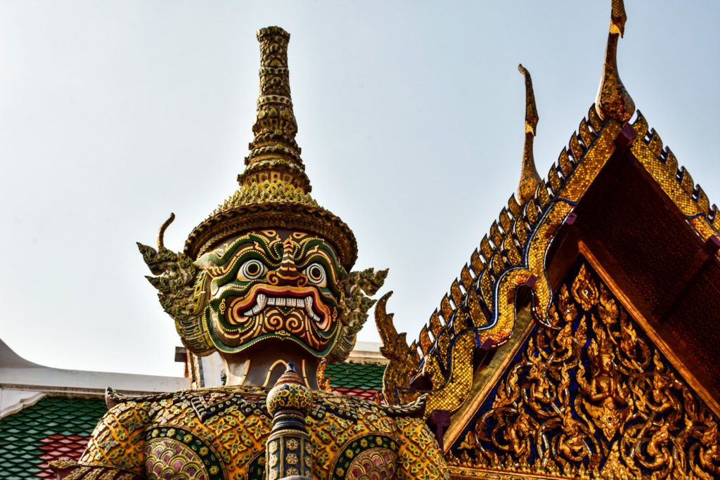 Thai sculptures. Grand Palace in bangkok Thailand. 