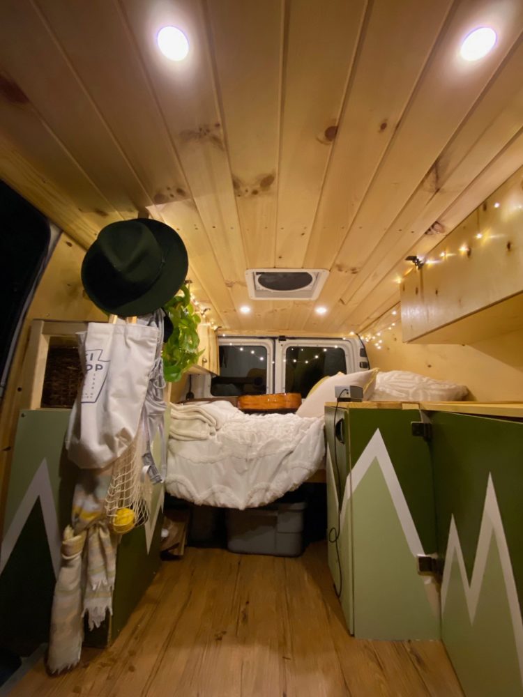 wood and green van layout 