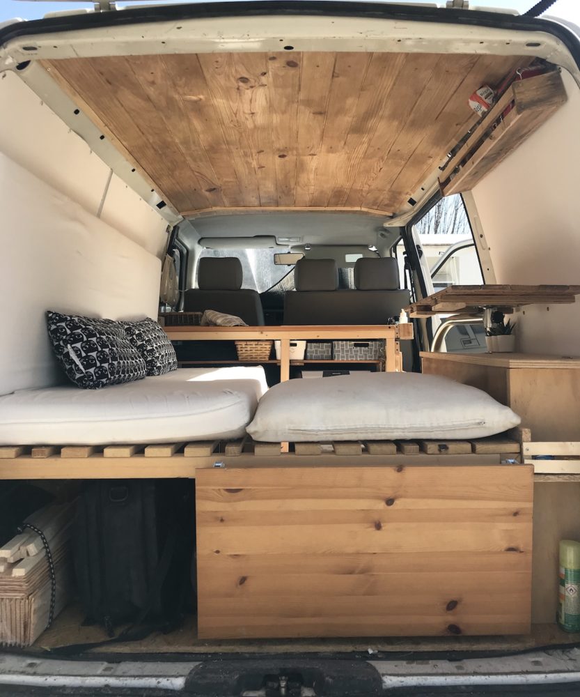 van layout  underneath the bed 