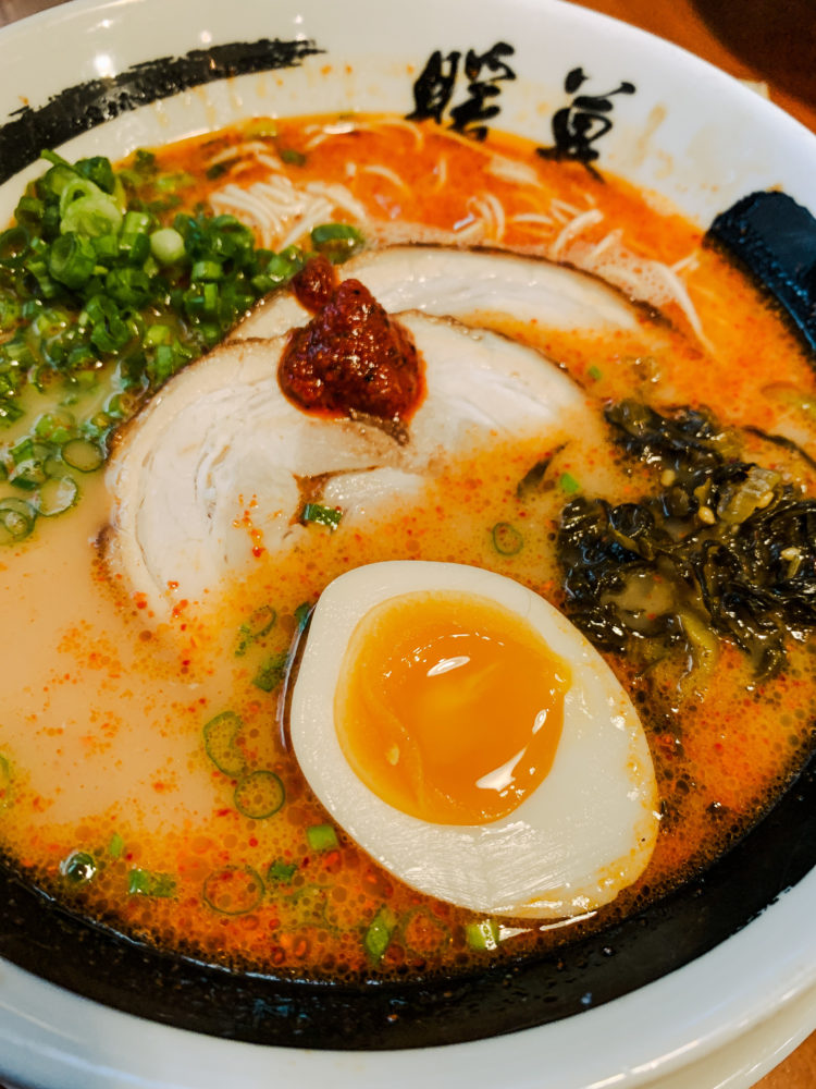 spicy ramen with an egg from ramen danbo. must-eat meals in Vancouver 