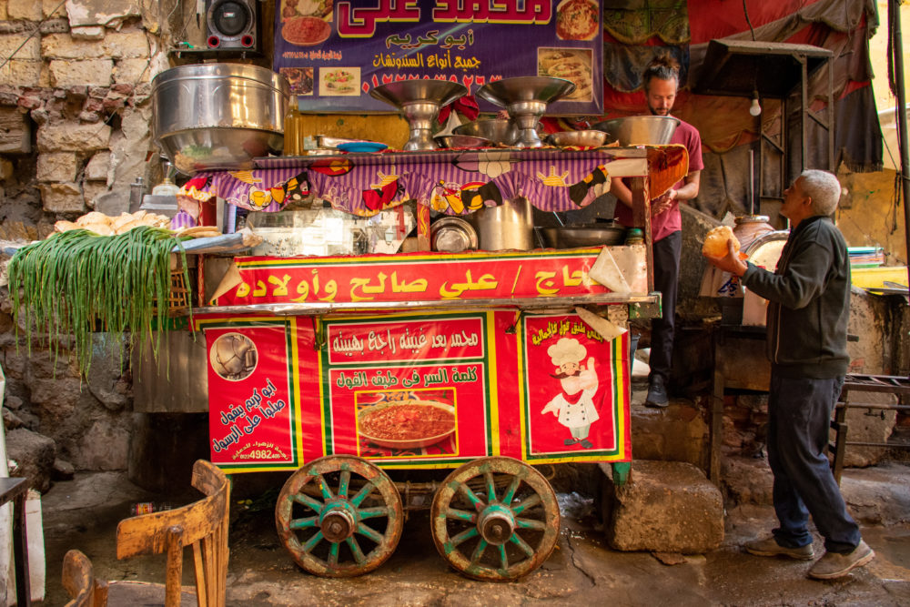 Ful food cart in Cairo. 