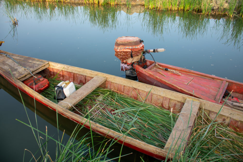 Canoes in the marshes.  Iraq travel guide 