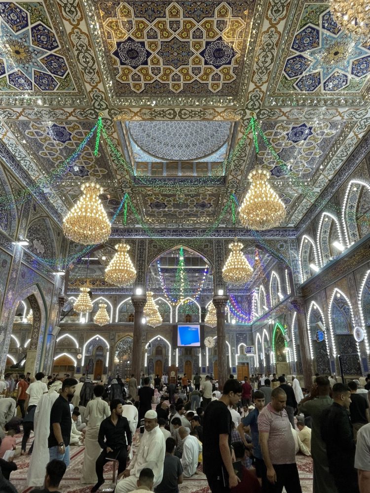 Inside the shrine of Imam Hussein.  Iraq Travel Itinerary