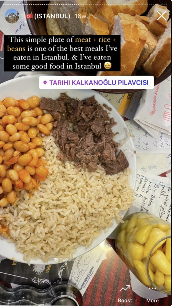 rice and beans and meat. budget travel in Istanbul. 