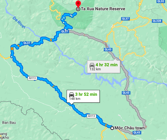 The North Vietnam motorbike loop route you should not take from Moc chau to Ta xua. 