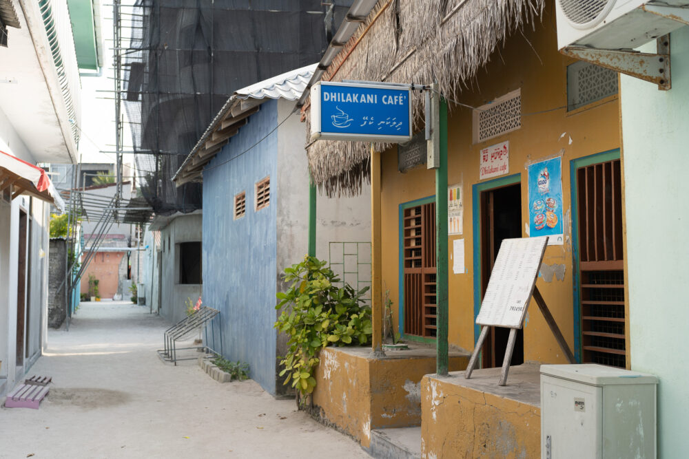 a colorful alleyway in Gulhi Maldives 