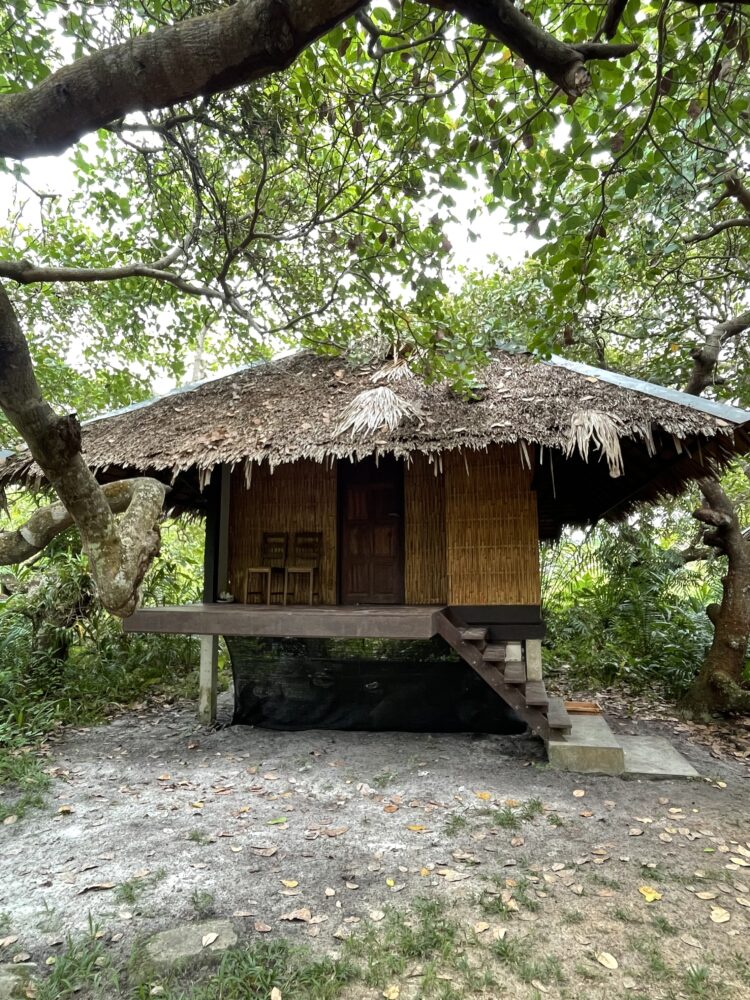 Thatched bungalow at the cashew nut hotel on Koh Mook. 