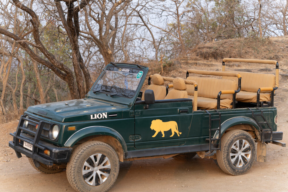 Jeep used for safari inside Gir National Park