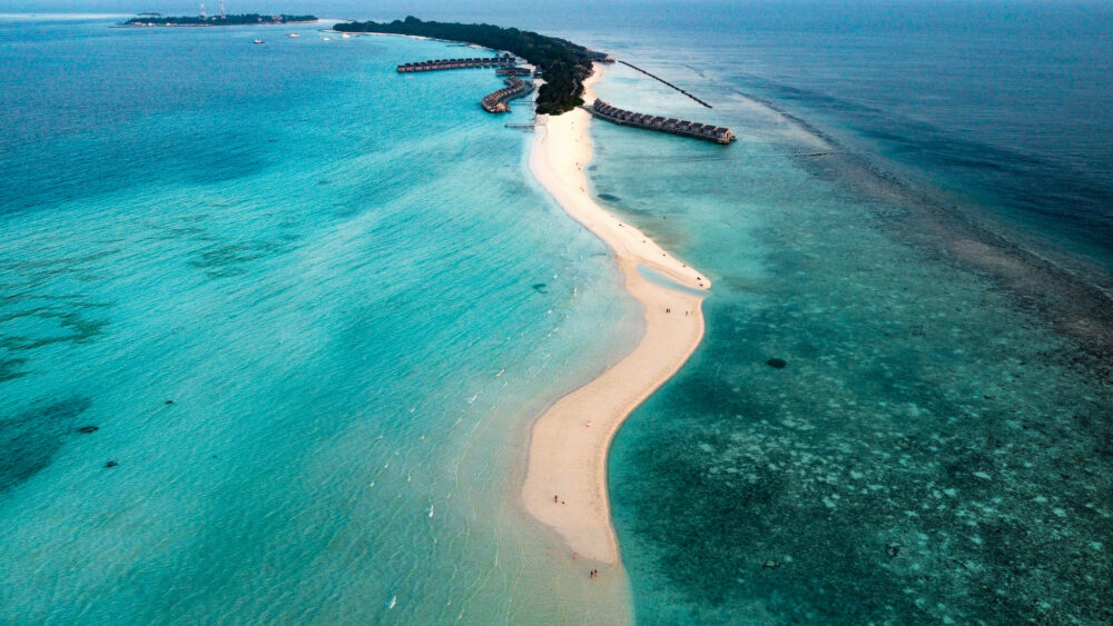 View from Kuramathi Island from above 
