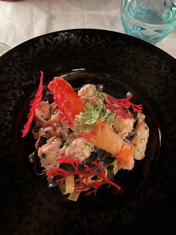 King Crab pasta food from Lux* Resort 