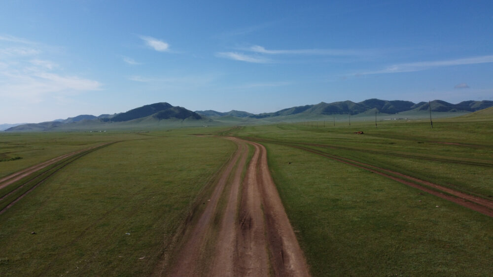 Mongolian roads from above 