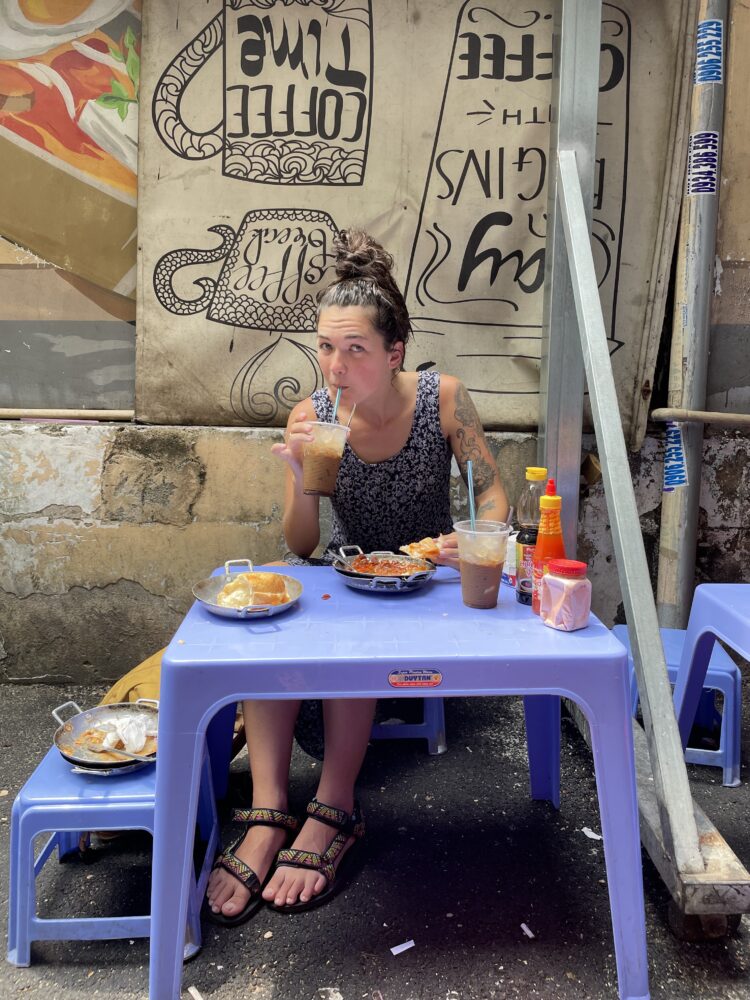 Me eating on the street in vietnam 