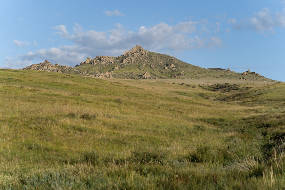The grassy hills of Mongolia's National Park 