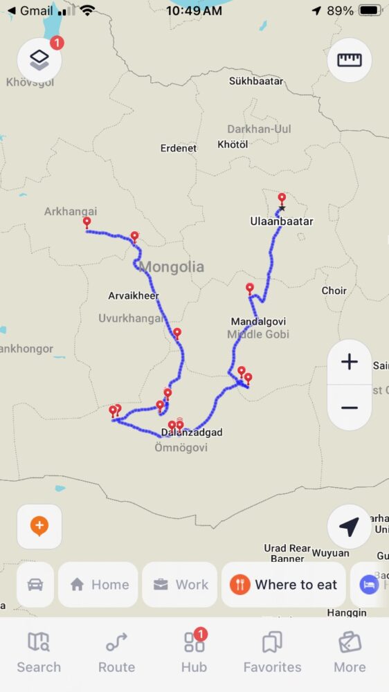 Screenshot of the maps for Mongolia 