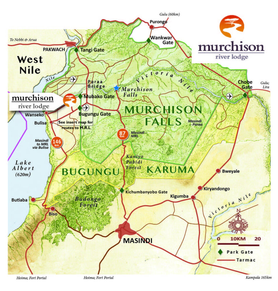 A map of Murchison Falls National Park Guide 