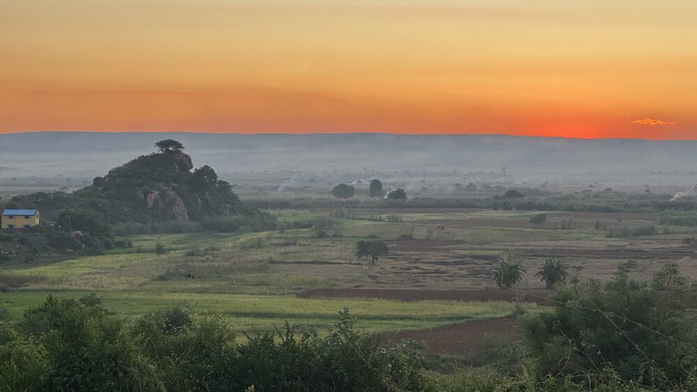 sunset views over the plains from our campsites in Madagascar