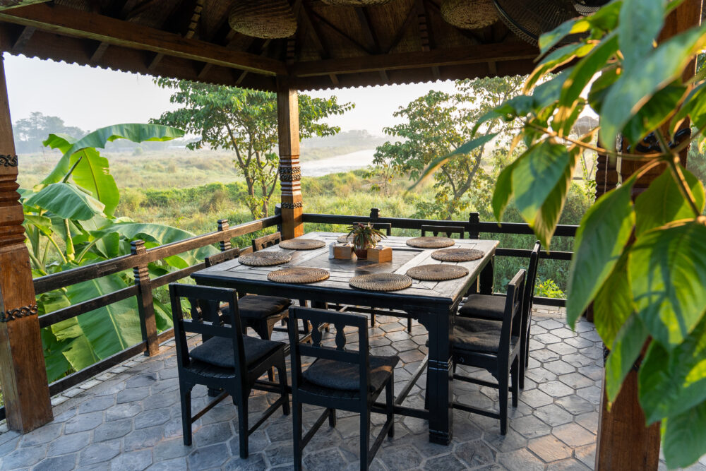 Dining room at Sapana village lodge 