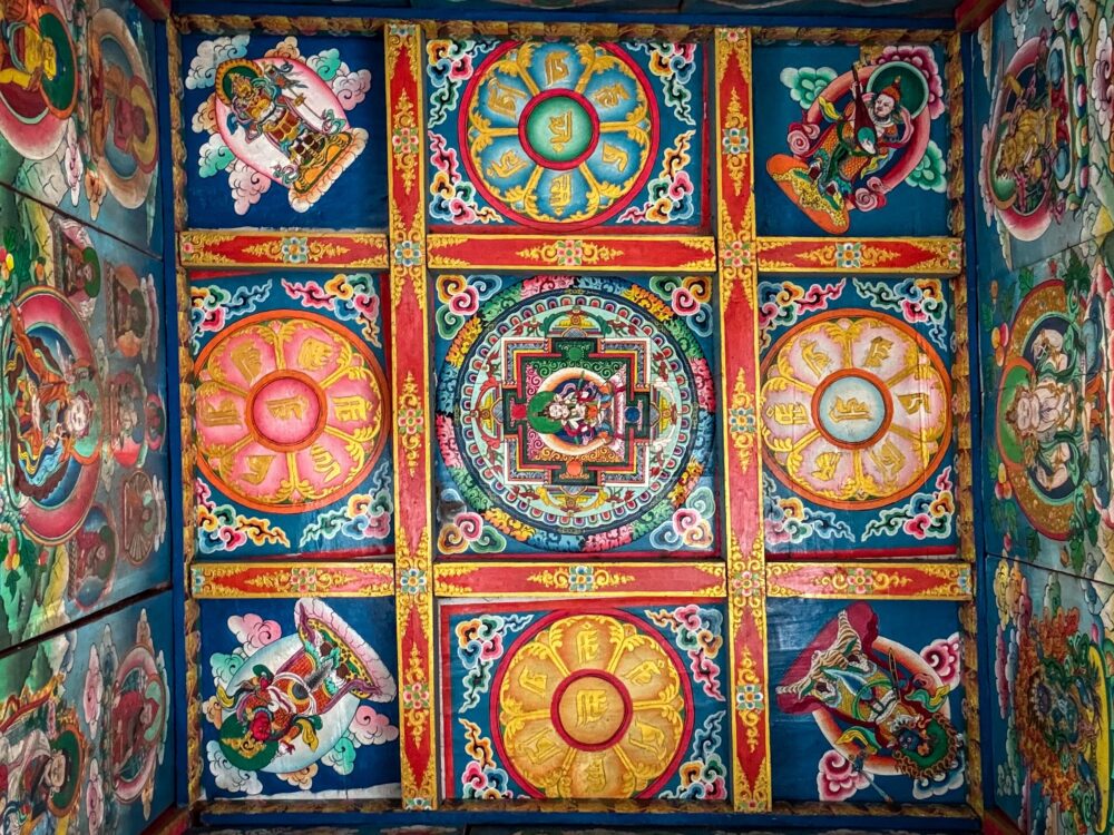 Colorful Tibetian buddhist paintings