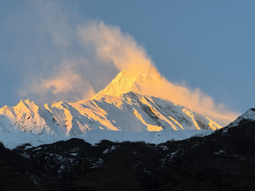Glowy mountain top in Nepal