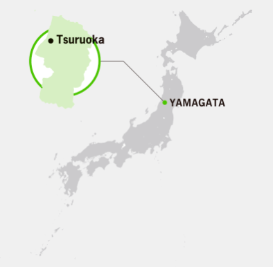 map of japan and Tsuruoka