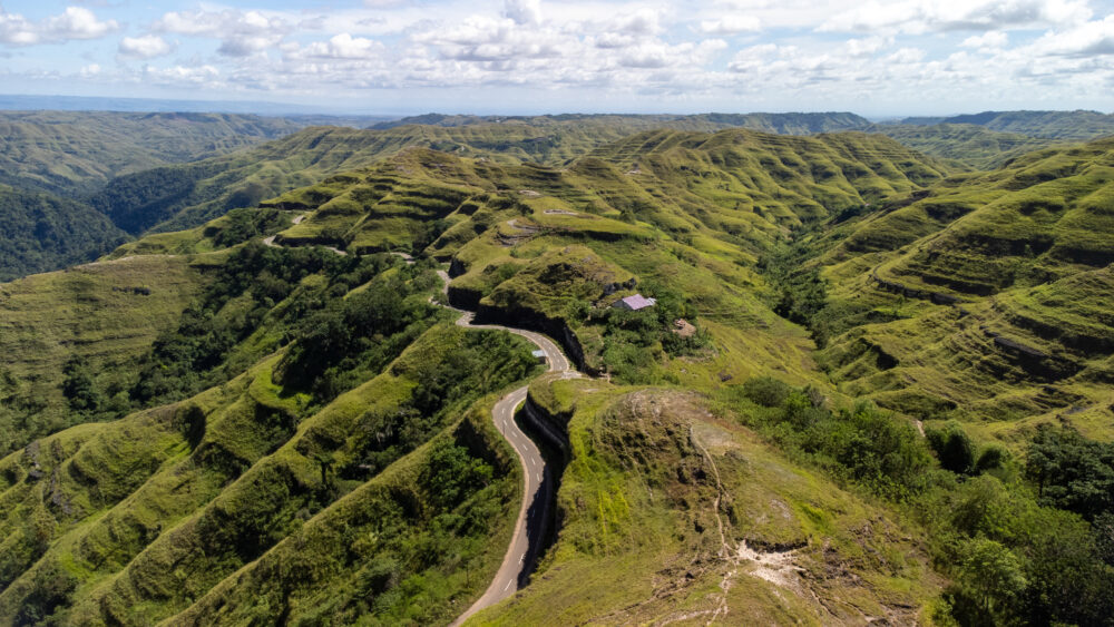aerial view of roads in east sumba