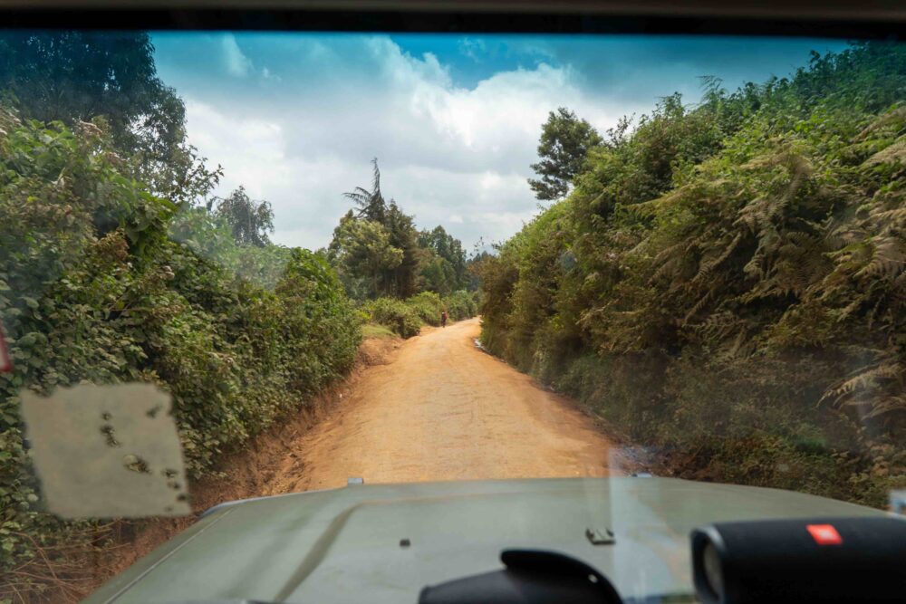 view from our car window driving in Kenya
