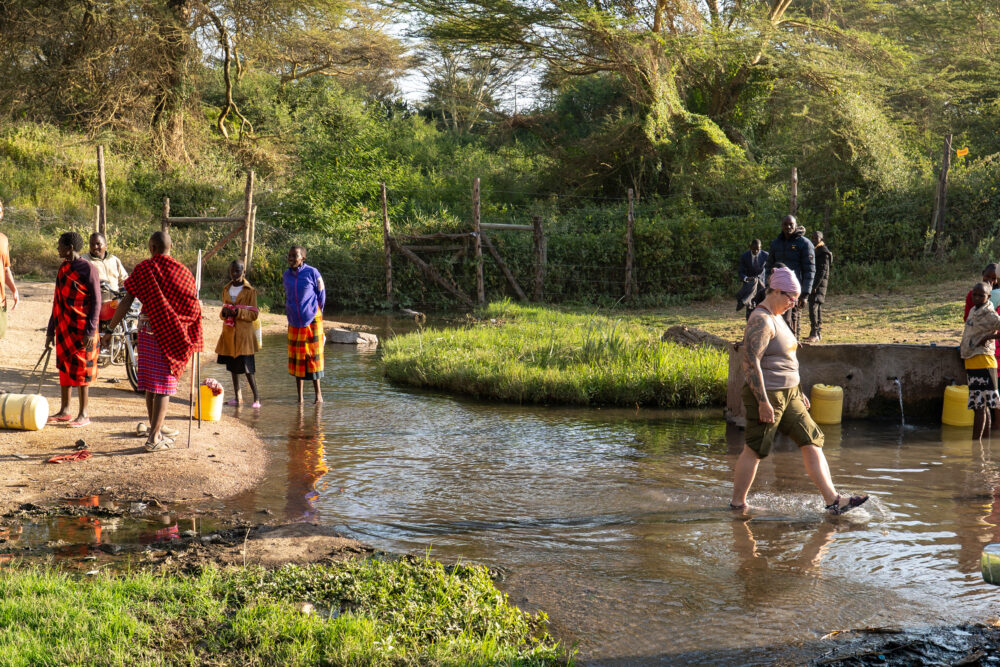 us walking through Maji moto hot springs 