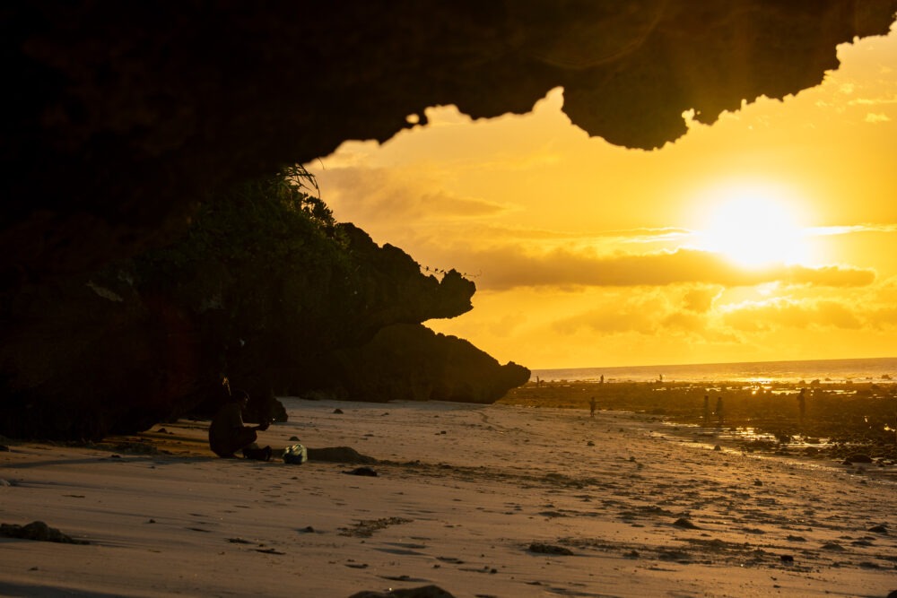 beach at sunset 